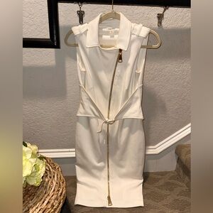 Calvin Klein White Zip Dress